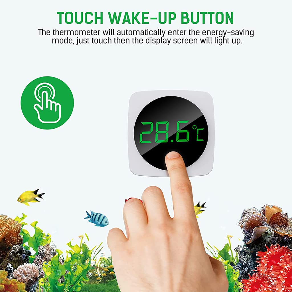 Qpets Wireless LED Aquarium Thermometer, Accurate Temperature Sensor Stick-on Thermometer for Aquariums, Real Time Temperature Sensing 5s Update Aquarium Thermometer for Aquariums, Terrarium Qpets Wireless LED Aquarium Thermometer, Accurate Temperature Sensor Stick-on Thermometer for Aquariums, Real Time Temperature Sensing 5s Update Aquarium Thermometer for Aquariums, Terrarium